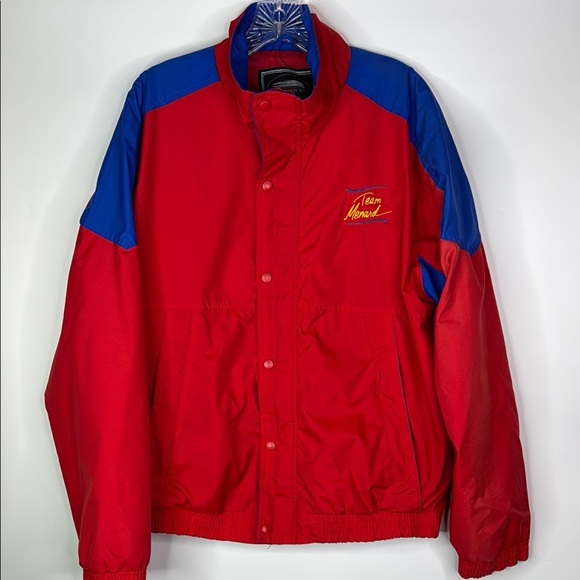 Vintage Team Menard Red Lightweight Racing Jacket Size Medium - Picture 1 of 11